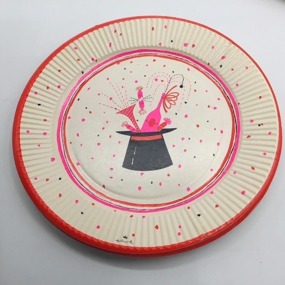 Vtg Hallmark Set of 26 Happy New Year Dessert Plates 7” Unused Opened Unopened